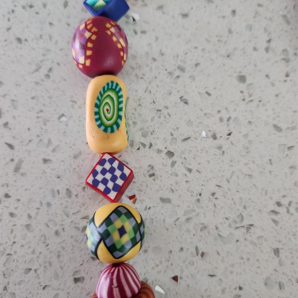 Karyn Kozak Polymer Clay Multicolor Handcrafted Beaded Women’s Necklace - Picture 8 of 15